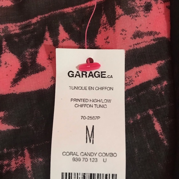 Garage Printed High-Low Chiffon Tunic - Picture 2 of 4